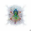 colourful symmetrical peacock tattoo design idea