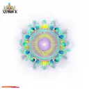 colourful symmetrical peacock tattoo design idea