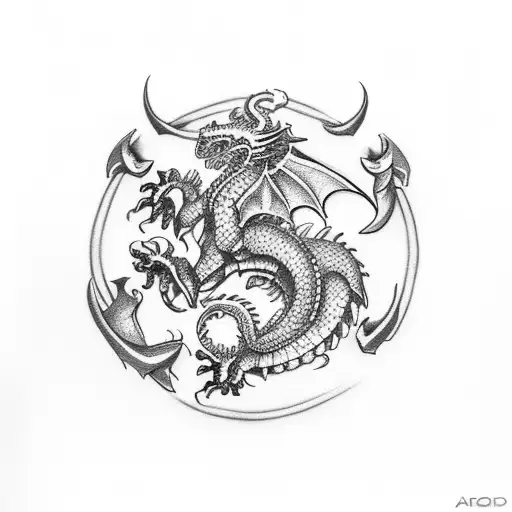 Marine Corps Dragon tattoo design idea