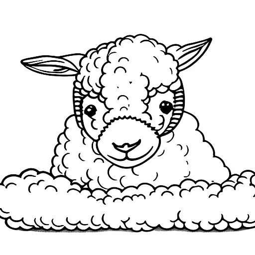 baby Lamb lying down tattoo design idea