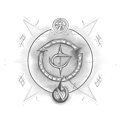 The hebrew name of god "YHWH" with lightening coming from that name tattoo design idea