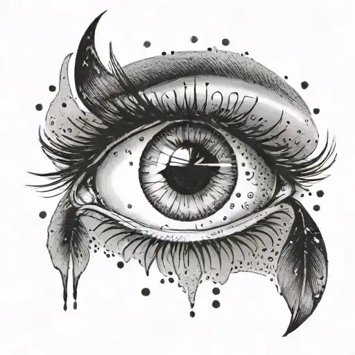 simple eye without eyebrow tattoo design idea