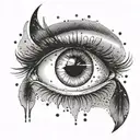 simple eye without eyebrow tattoo design idea