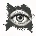 simple eye without eyebrow tattoo design idea