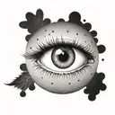 simple eye without eyebrow tattoo design idea