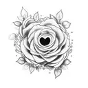 A sketch-style tattoo of a mysterious keyhole surrounded by delicate roses and vines, symbolizing the mistery of love and the desire for unlocking hidden emotions tattoo design idea