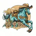 ocean cowboy country music tattoo design idea