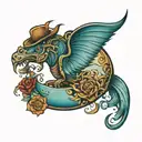 ocean cowboy country music tattoo design idea