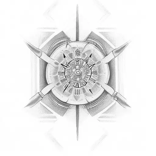 One possible design for an armband tattoo representing "silent but very creative" and relating to time could be a minima tattoo design idea