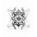 One possible design for an armband tattoo representing "silent but very creative" and relating to time could be a minima tattoo design idea