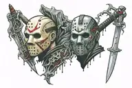 Freddy and jason voorhees tattoo design idea