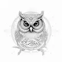owl mandala leaves tattoo design idea