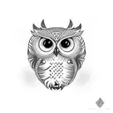 owl mandala leaves tattoo design idea