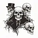 Merge the concept of dead presidents with undead skeletons in a tattoo tattoo design idea