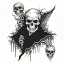 Merge the concept of dead presidents with undead skeletons in a tattoo tattoo design idea