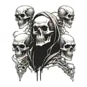 Merge the concept of dead presidents with undead skeletons in a tattoo tattoo design idea
