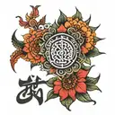 sanskrit mantras tattoo design idea