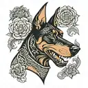 Doberman Chinese style tattoo tattoo design idea