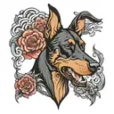 Doberman Chinese style tattoo tattoo design idea