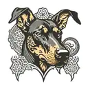 Doberman Chinese style tattoo tattoo design idea