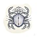 trendy crab with beanie  tattoo design idea