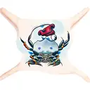 trendy crab with beanie  tattoo design idea
