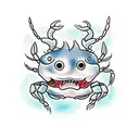 trendy crab with beanie  tattoo design idea
