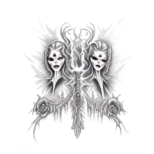 male gothic cartoon jakyll and hyde tattoo design idea