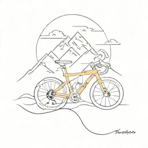 Triathlon montagne sport nature  tattoo design idea