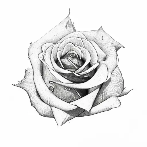 concrete rose tattoo design idea
