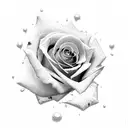 rose concrete tattoo design idea