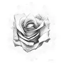 rose concrete tattoo design idea