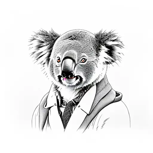 Koala as Peaky Blinder tattoo design idea