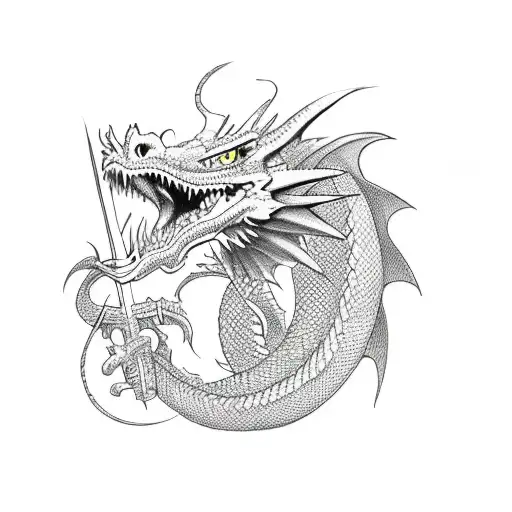 Dragon and American flag  tattoo design idea