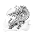 Dragon and American flag  tattoo design idea