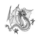 Dragon and American flag  tattoo design idea