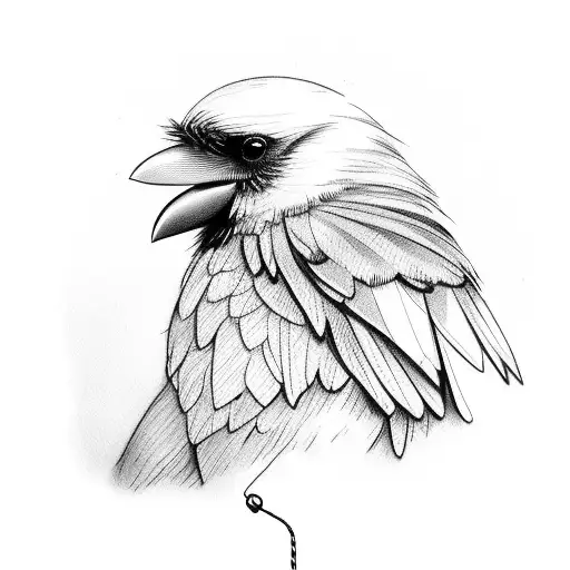bird on a wire (raven) tattoo design idea