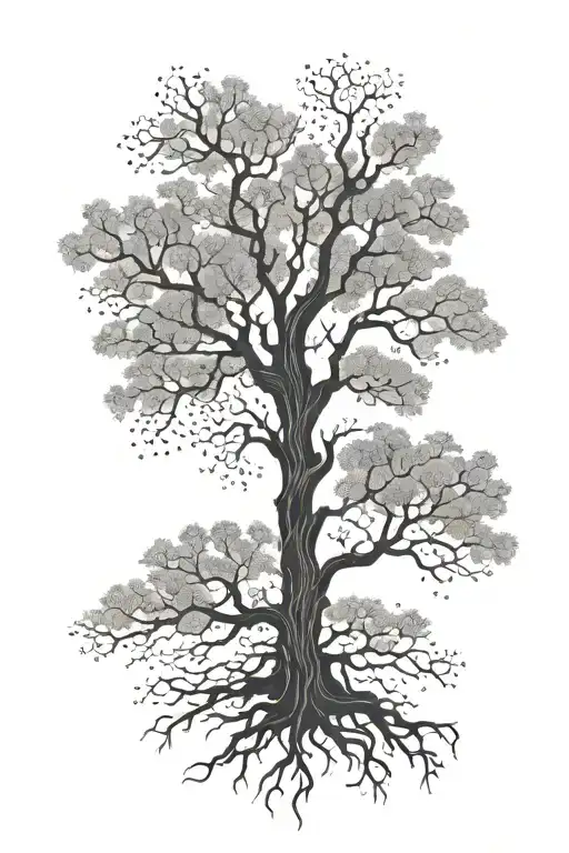 goth tree tattoo design idea