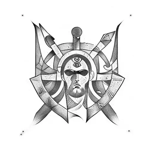 Greek hero tattoo design idea