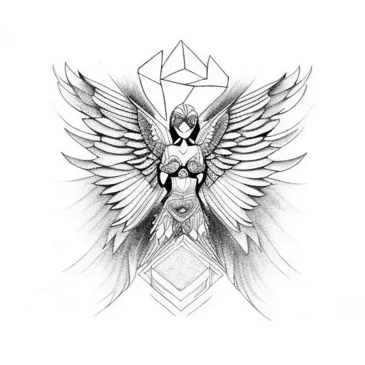 Angel and devil wings | Geometric tattoo, Triangle tattoo, Angel and devil