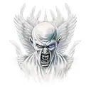 angry angel tattoo design idea