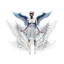 angry angel tattoo design idea