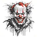 evil clown face tattoo design idea