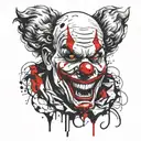evil clown face tattoo design idea