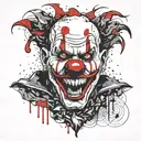 evil clown face tattoo design idea