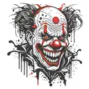 evil clown face tattoo design idea