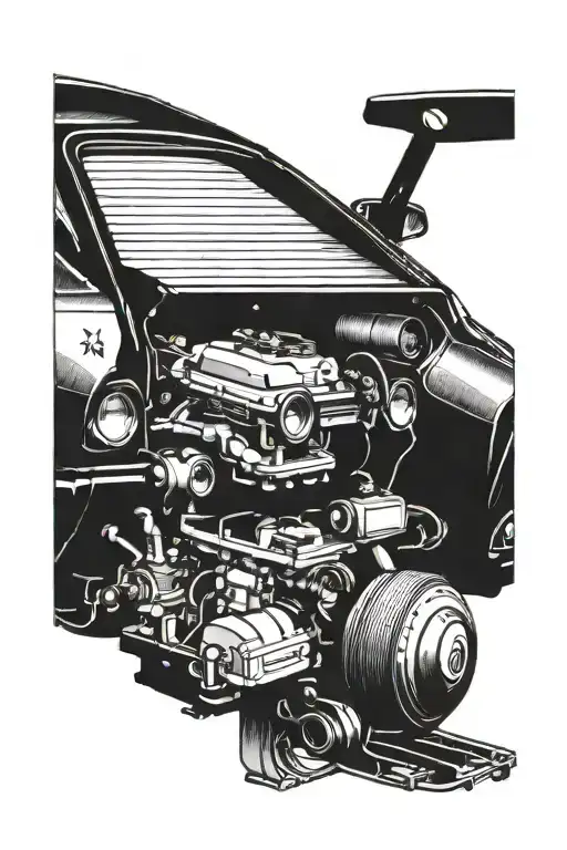 car parts make it honda prelude 1981 car tattoo design idea