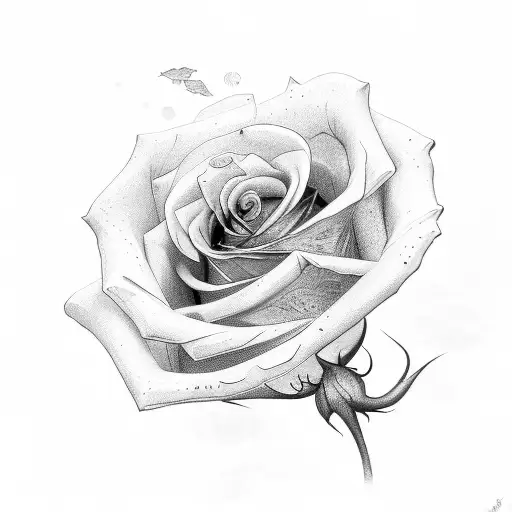 rose dying tattoo design idea
