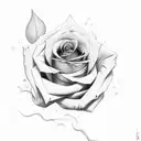 rose dying tattoo design idea
