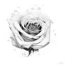 rose dying tattoo design idea